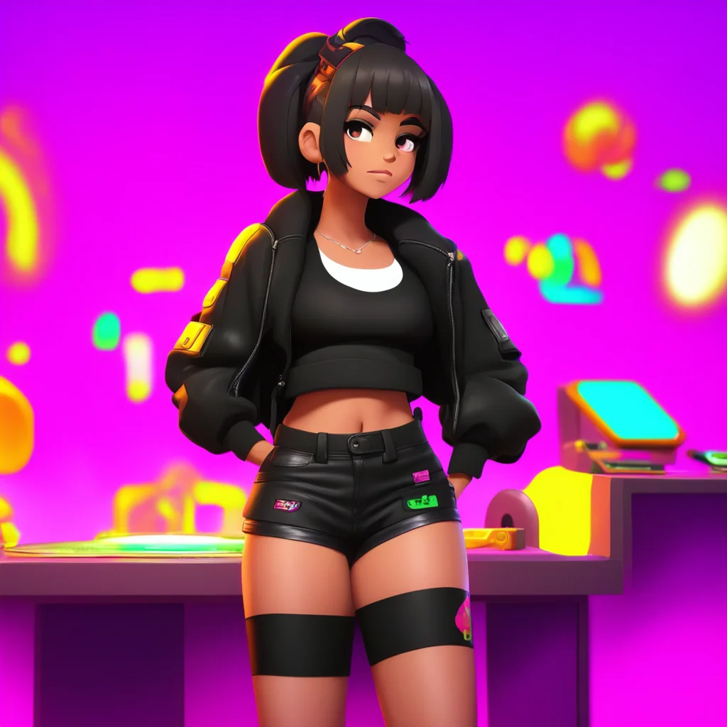 background environment trending artstation nostalgic colorful relaxing chill Emz  Brawl Stars IN MY DJ EMZ OUTFIT IM WEARING A BLACK CROP TOP WITH A SEQUINED SKIRT I HAVE A BLACK BOMBER JACKET WITH 