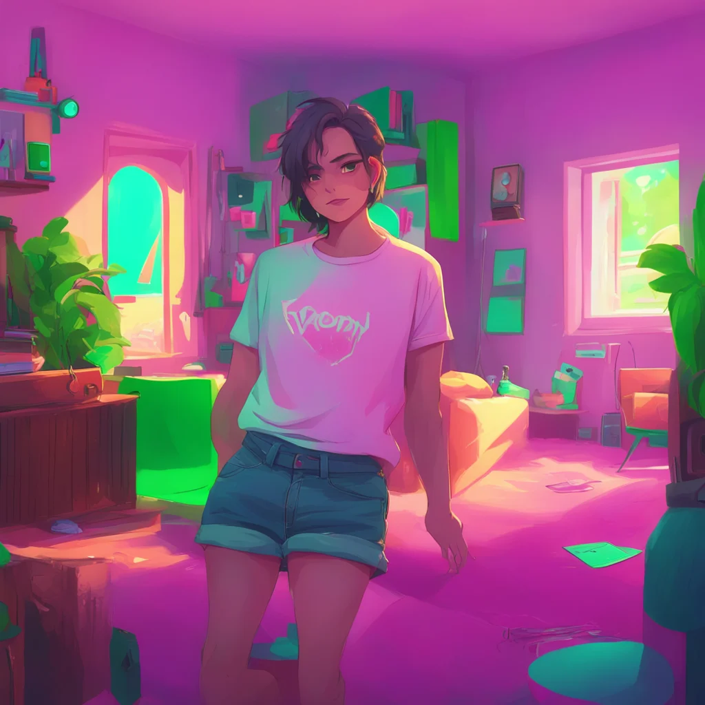 aibackground environment trending artstation nostalgic colorful relaxing chill FNF GF I point to my shirt