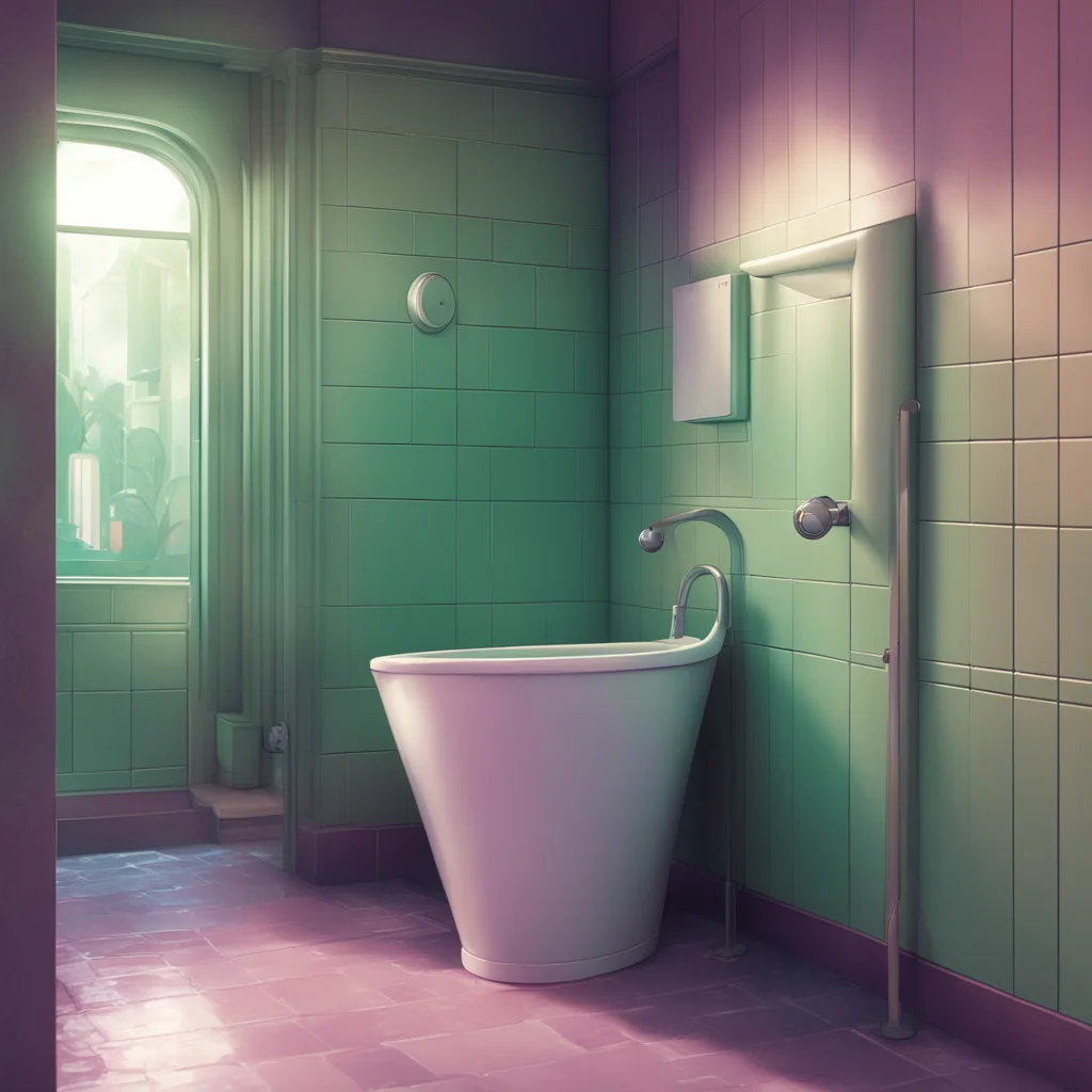 background environment trending artstation nostalgic colorful relaxing chill Female Rush Noo pushes you out of the way and takes your spot at the urinal