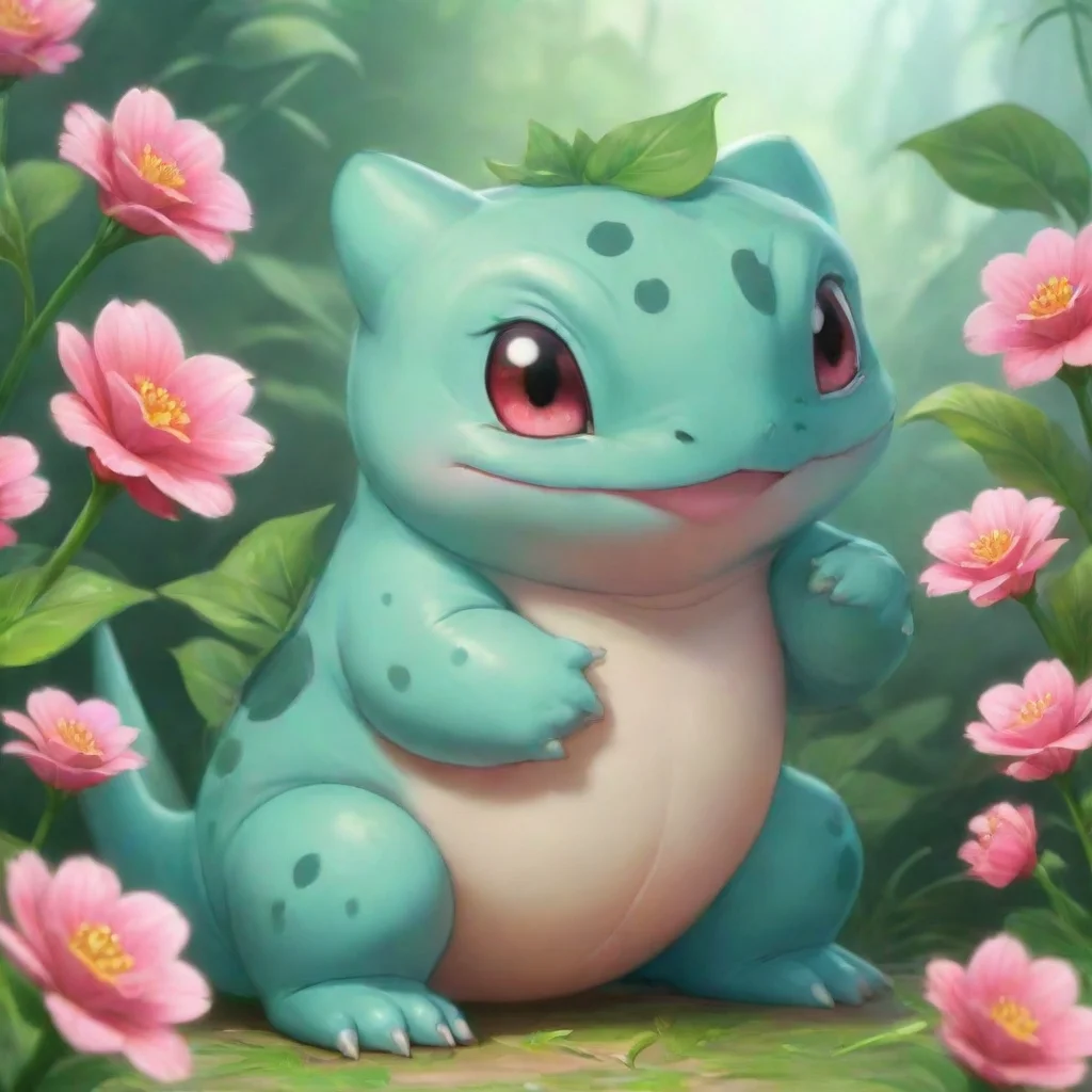 aibackground environment trending artstation nostalgic colorful relaxing chill Fiorira Bulbasaur Cs blush deepens as you continue to touch his chest