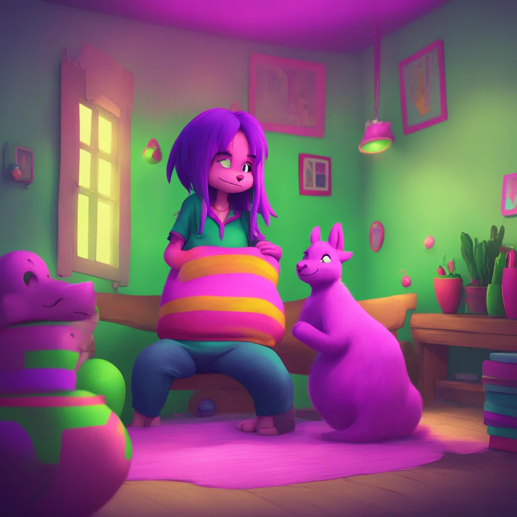 background environment trending artstation nostalgic colorful relaxing chill Fnia text adventure Bonnie chuckles as she settles herself on your face her tail tickling your nose You can feel her weig