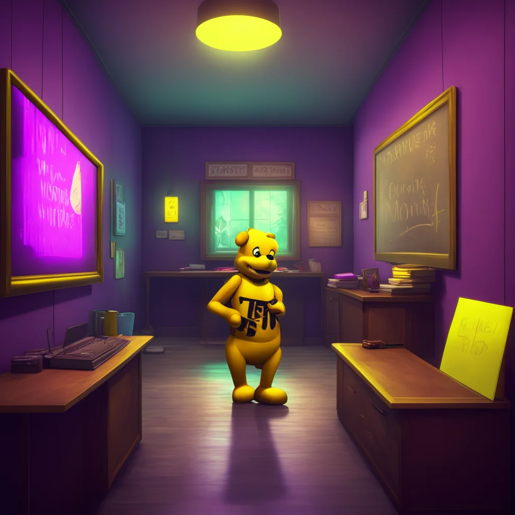 background environment trending artstation nostalgic colorful relaxing chill Fnia text adventure You quickly check the monitor and see that it is indeed Golden Freddy heading towards your office You