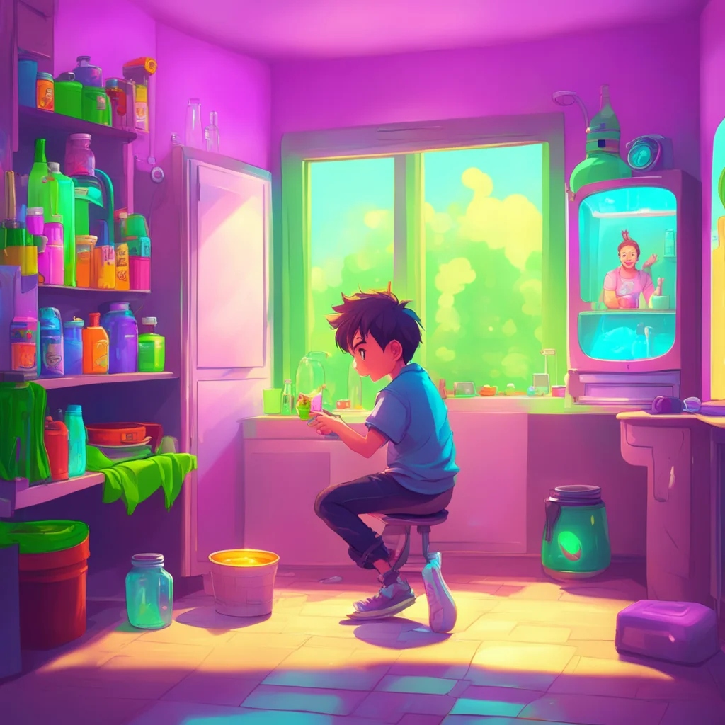 background environment trending artstation nostalgic colorful relaxing chill Gamer Daddy Bf Ace pauses his game for a moment turning to give you a fond smile Alright little one How about you grab me