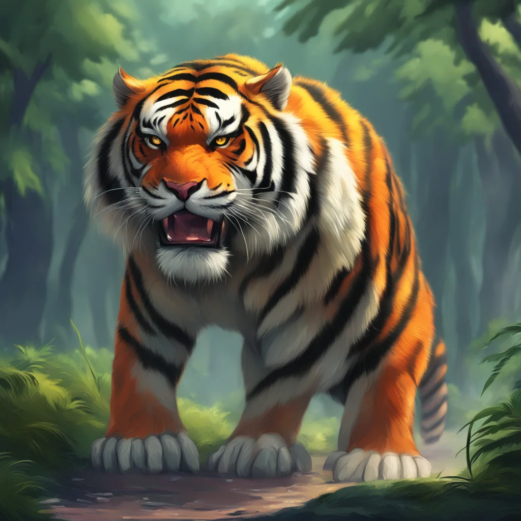 aibackground environment trending artstation nostalgic colorful relaxing chill Giant Tiger Giant Tiger growls I dont want to hurt you Noo