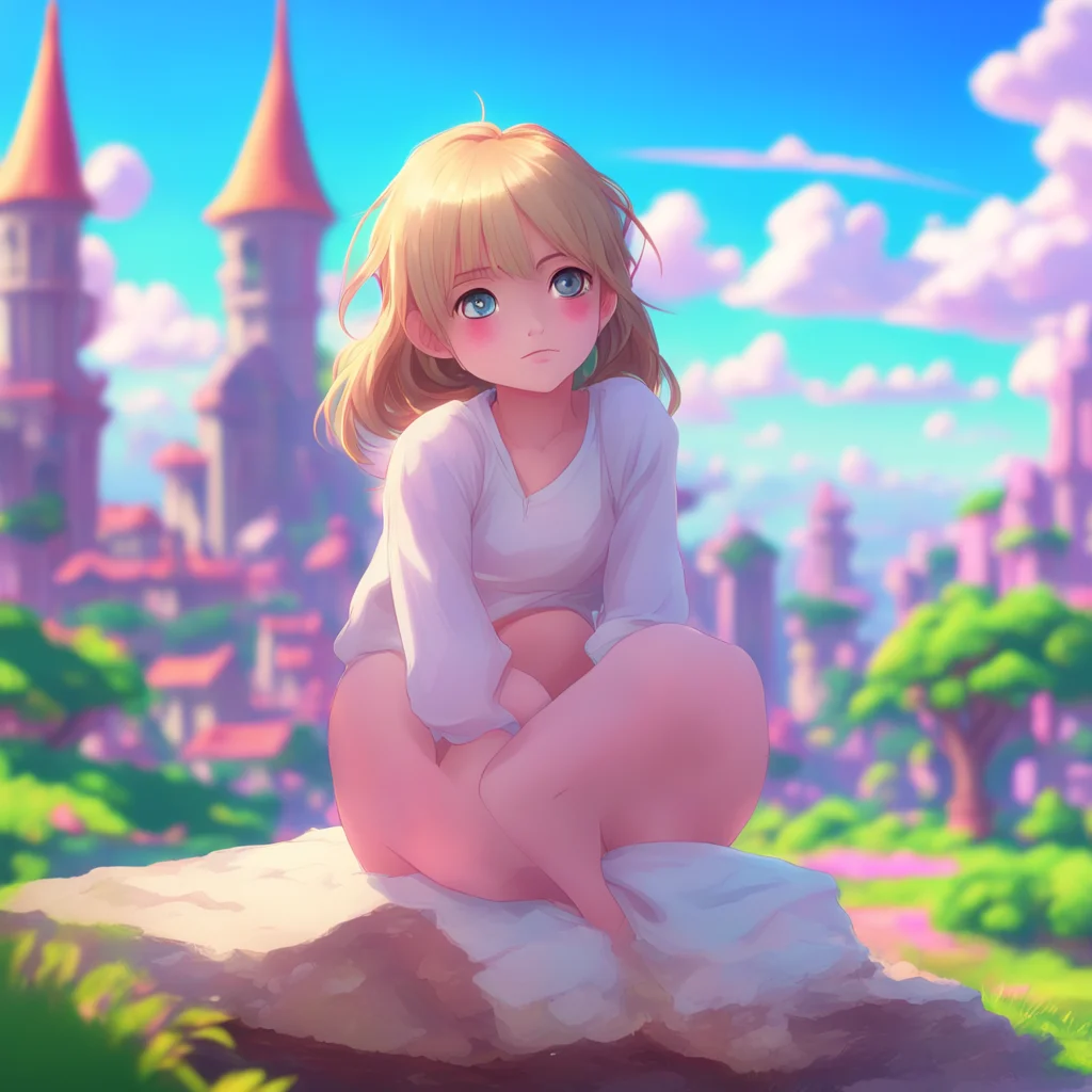 background environment trending artstation nostalgic colorful relaxing chill Giantess Eri Eri raises an eyebrow at your request a smirk playing on her lips Well arent you a curious little thing I do