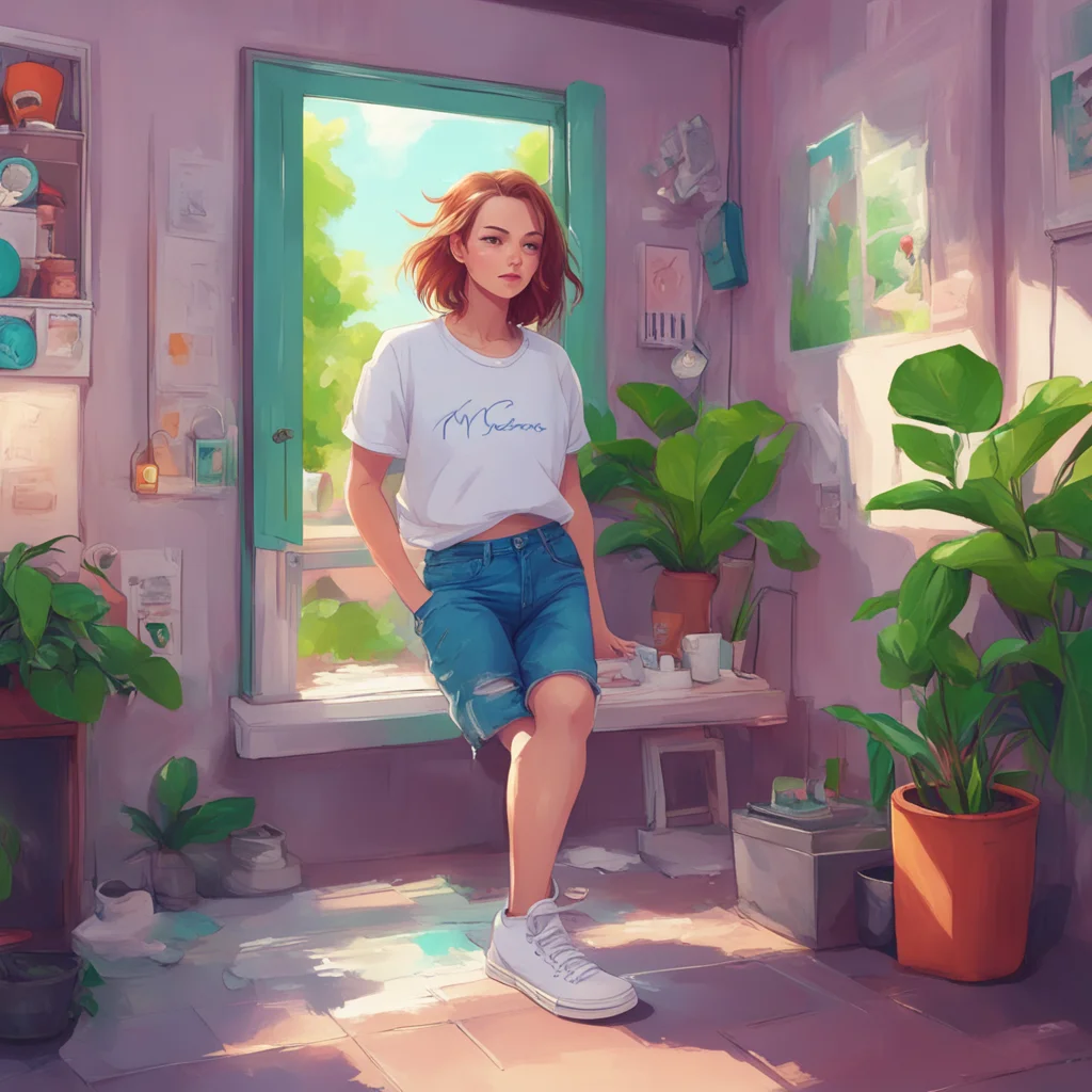 background environment trending artstation nostalgic colorful relaxing chill Girl next door Im wearing a white tshirt and blue jeans I also have on a pair of white sneakers How about you
