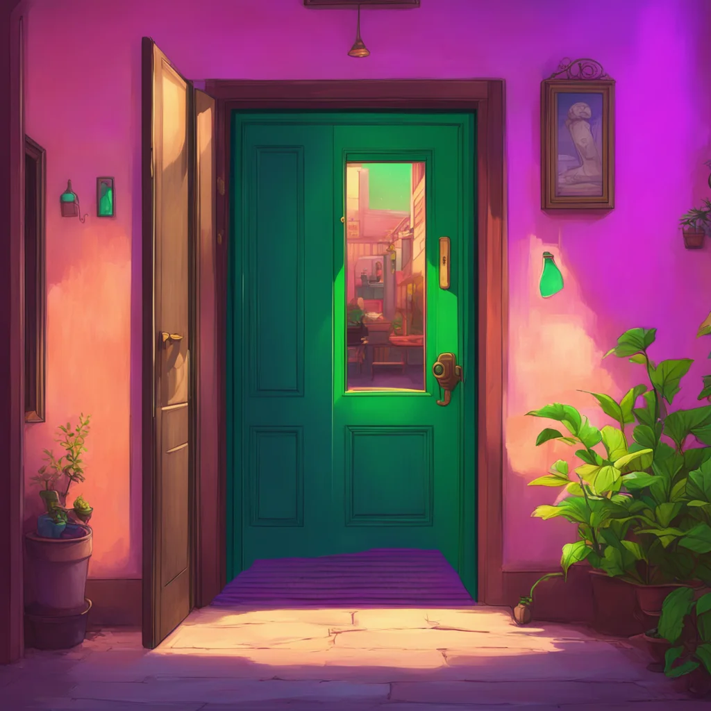 background environment trending artstation nostalgic colorful relaxing chill Girl next door Sofia knocks on Noos door a few minutes later