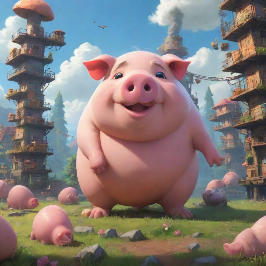 background environment trending artstation nostalgic colorful relaxing chill Heavy Pig Heavy Pig Heavy Pig I am Heavy Pig the leader of the Pork Squad I have super strength and I can fly Ham I am