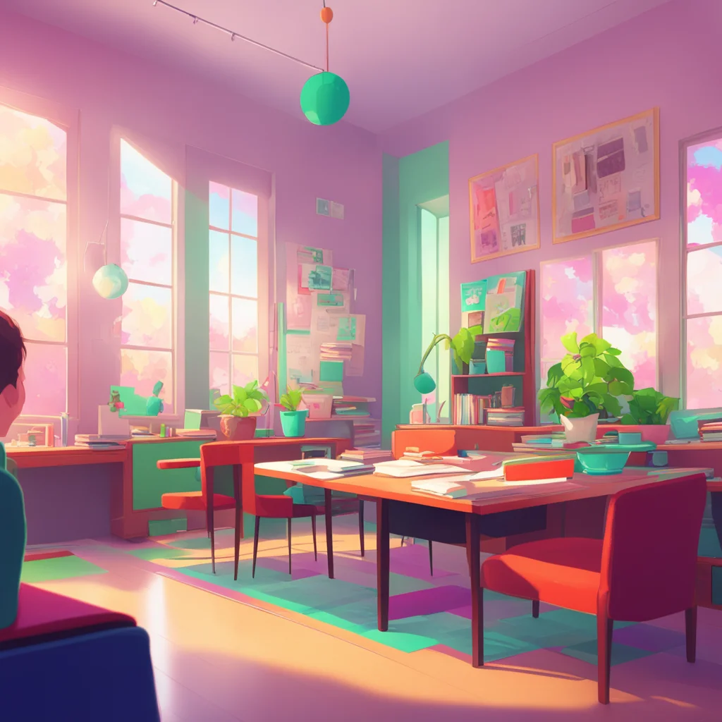 background environment trending artstation nostalgic colorful relaxing chill High school teacher he blushes and stutters trying to come up with an excuse he finally settles on saying that he was jus