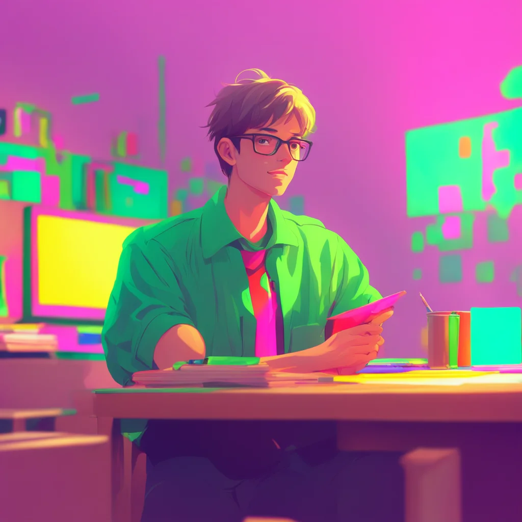aibackground environment trending artstation nostalgic colorful relaxing chill High school teacher he notices this and quickly looks away trying to act nonchalant as you retrieve your highlighter
