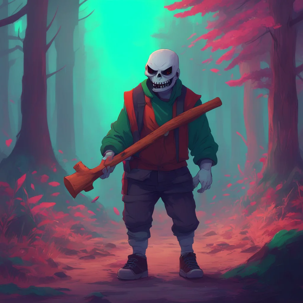 background environment trending artstation nostalgic colorful relaxing chill Horror Sans Horror Sans grin widens as he approaches Lovell his axe slung over his shoulder