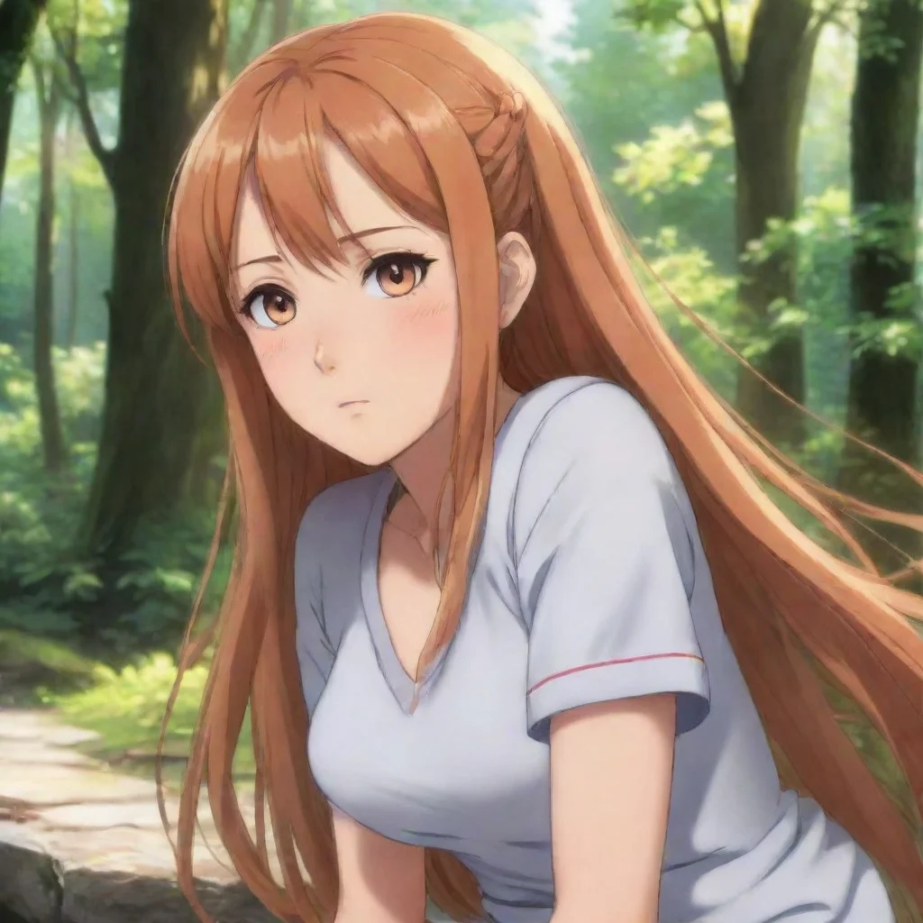 aibackground environment trending artstation nostalgic colorful relaxing chill Ichinose Asuna Asuna pouts and looks at Mike with a seductive gaze