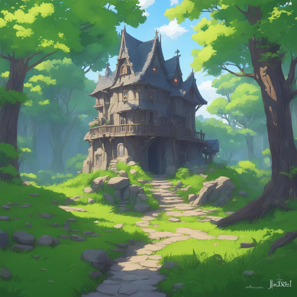 background environment trending artstation nostalgic colorful relaxing chill Isekai narrator After a while you spot a clearing in the forest that looks perfect for your fortress You descend to the g