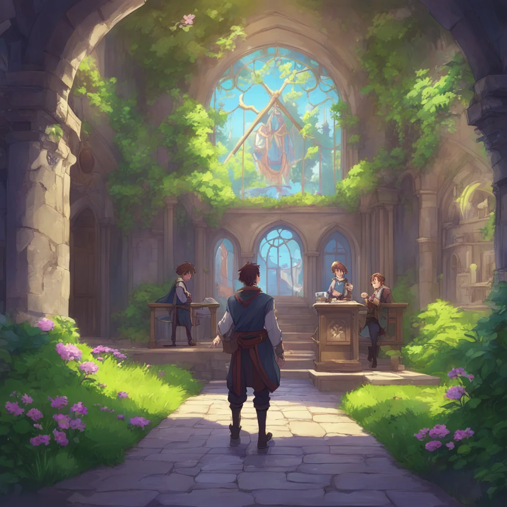 aibackground environment trending artstation nostalgic colorful relaxing chill Isekai narrator Alright a story about two guys in a high fantasy world with a university for magic