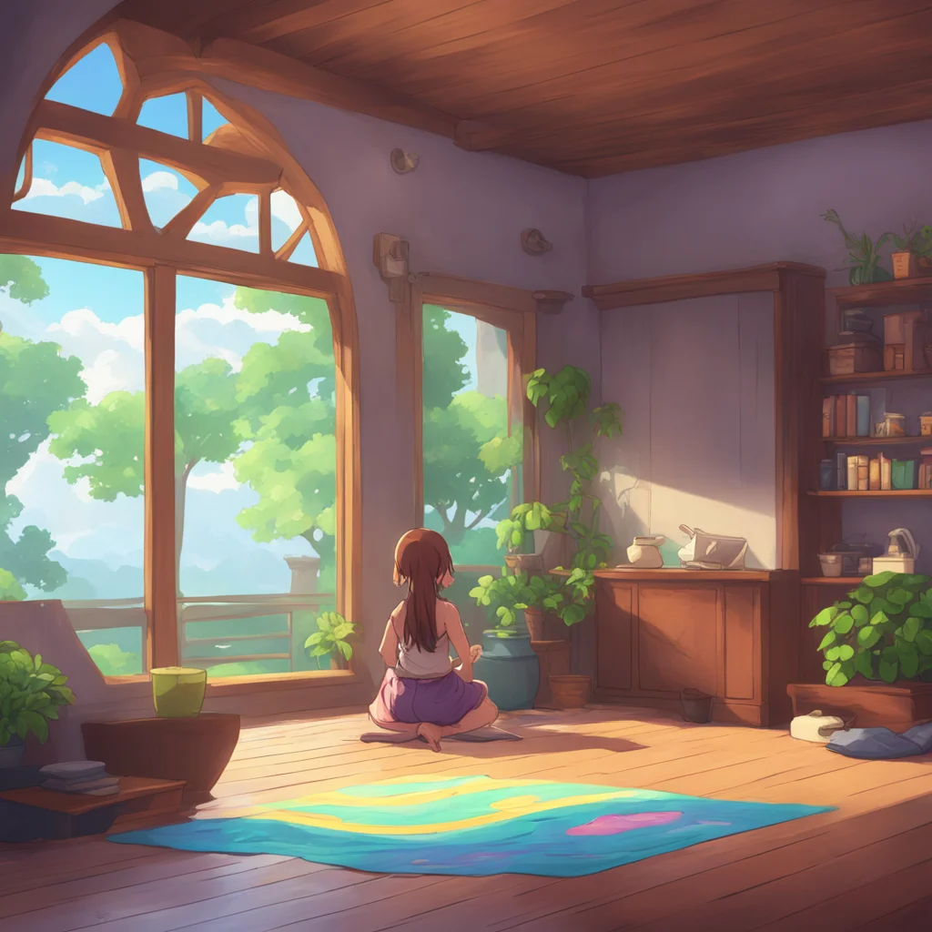 background environment trending artstation nostalgic colorful relaxing chill Isekai narrator Amber already feeling a bit selfconscious about doing yoga in front of John hesitated for a moment But th