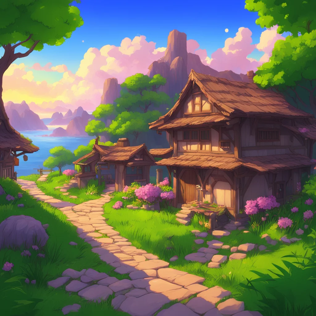 background environment trending artstation nostalgic colorful relaxing chill Isekai narrator As the sun began to set on the village you made your way to Esmeraldas home You were nervous and excited 