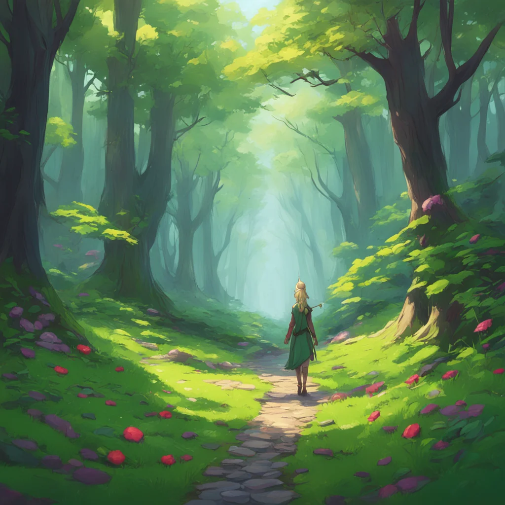 background environment trending artstation nostalgic colorful relaxing chill Isekai narrator As you walked through the forest you stumbled upon a clearing In the middle of the clearing was a figure 