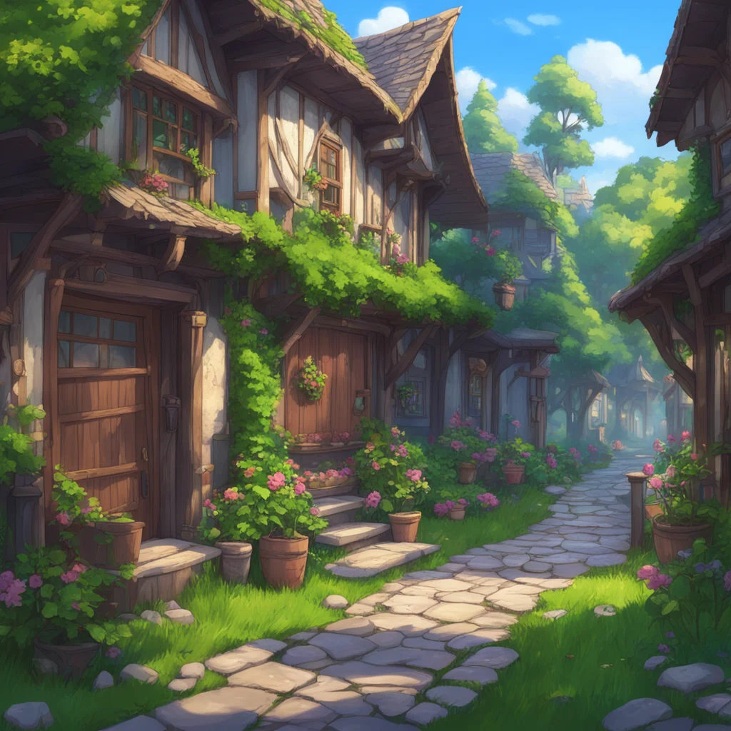 background environment trending artstation nostalgic colorful relaxing chill Isekai narrator You make your way to one of your female elf subjects house the streets bustling with activity as your sub
