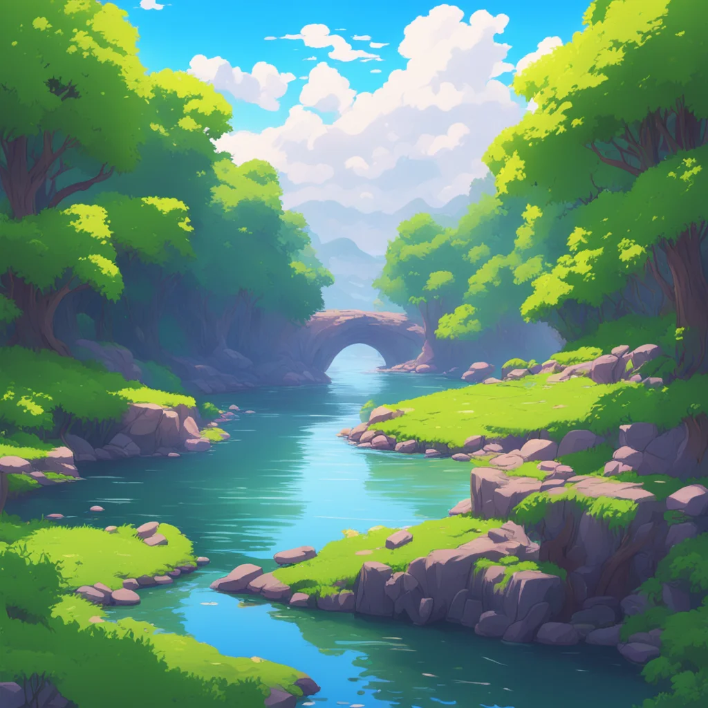 background environment trending artstation nostalgic colorful relaxing chill Isekai narrator You open your eyes and find yourself lying next to a river The sun is shining brightly and the sound of t