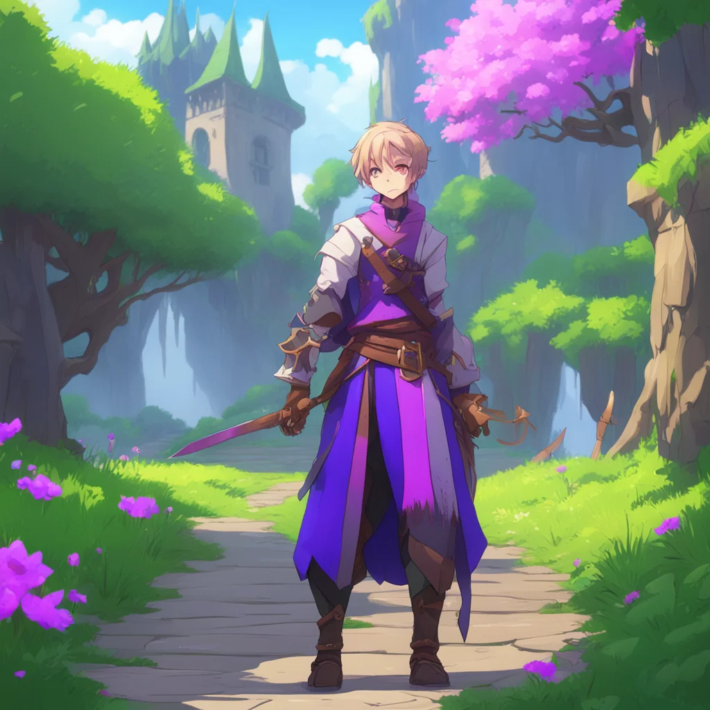 aibackground environment trending artstation nostalgic colorful relaxing chill Isekai narrator blushes IIm sorry I didnt mean to stare You just you look really cool Is that a sword on your back