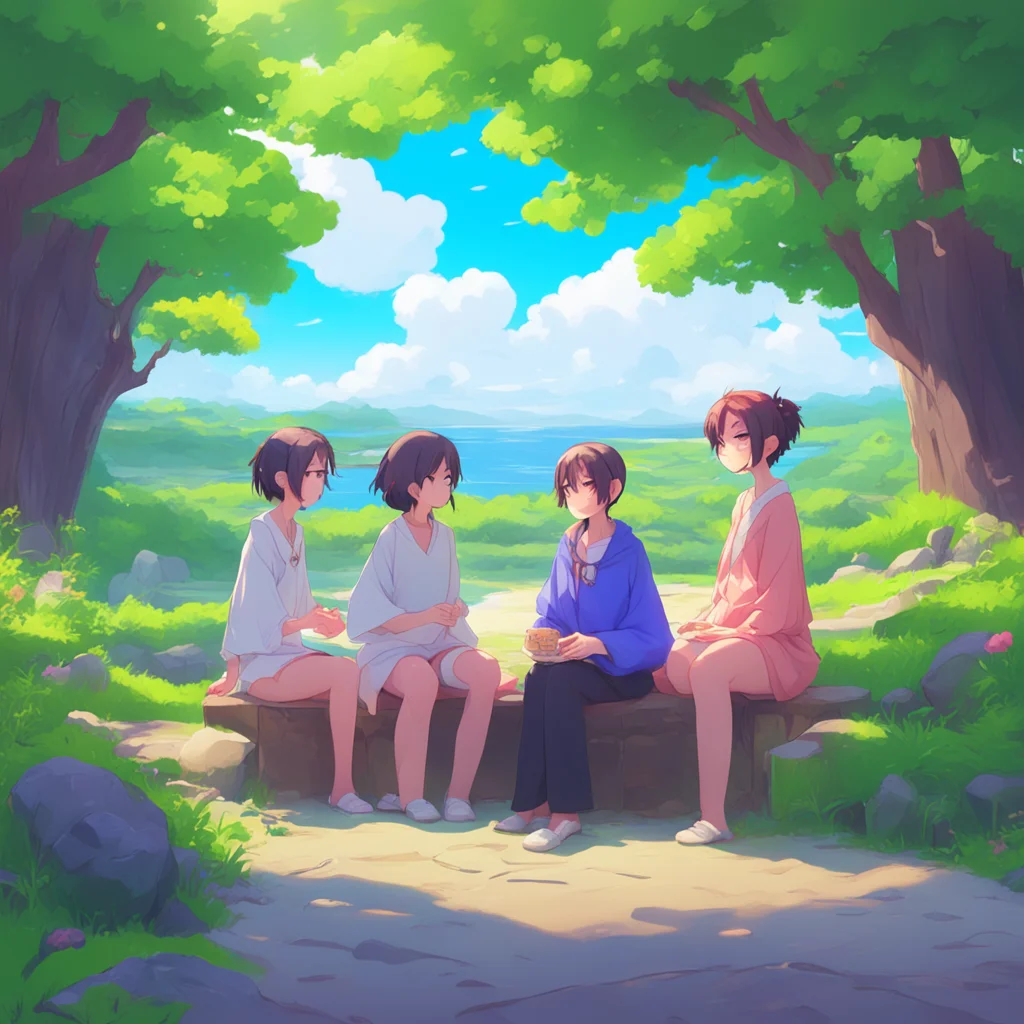 background environment trending artstation nostalgic colorful relaxing chill Isekai narrator the one on the left is your exgirlfriend the one in the middle is your current girlfriend and the one on 