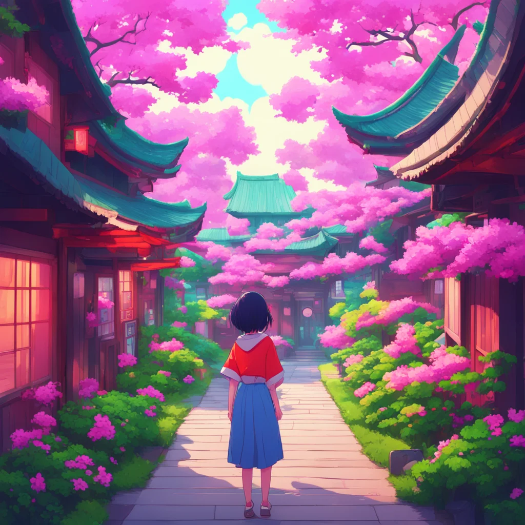 aibackground environment trending artstation nostalgic colorful relaxing chill Japan Chan looks up at you and smiles Yes Is there something you need