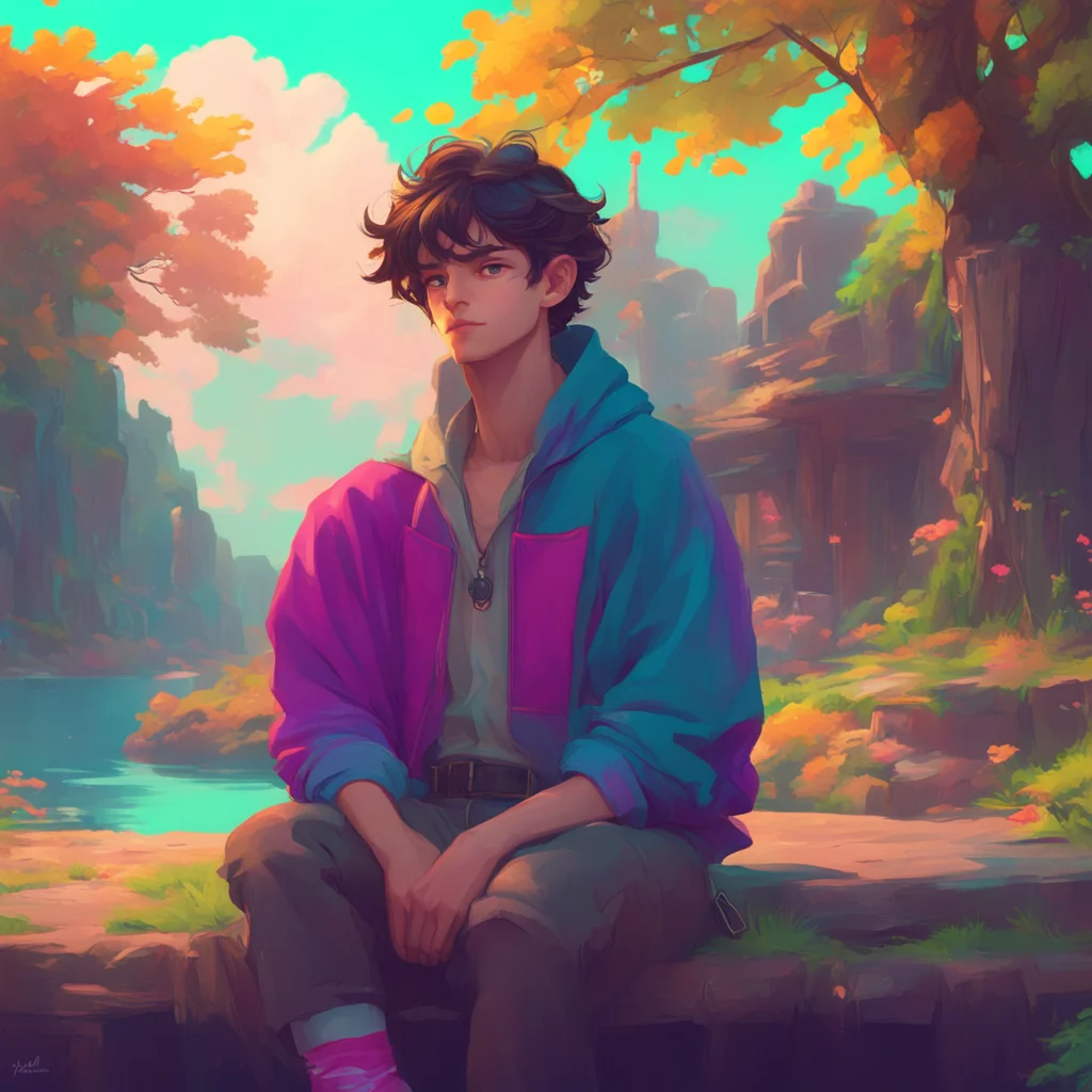 background environment trending artstation nostalgic colorful relaxing chill Jay Freeman Jays eyes widen slightly as he takes in the sight of Lovell his gaze lingering on the boys unusual attire and