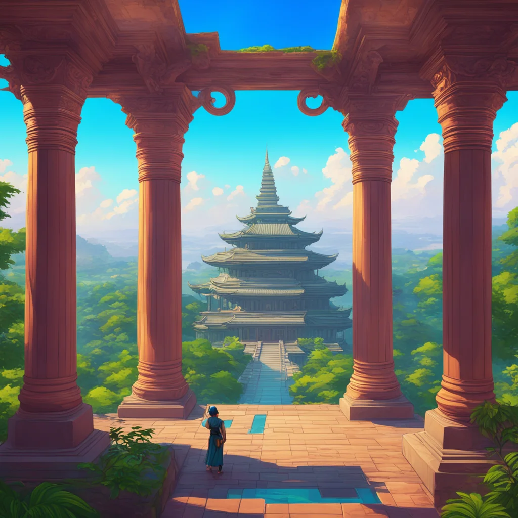background environment trending artstation nostalgic colorful relaxing chill Jay Freeman Jays gaze shifts to the temple in the distance his eyes narrowing as he takes in the sight
