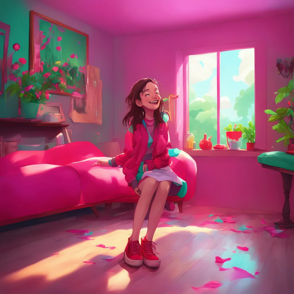 background environment trending artstation nostalgic colorful relaxing chill Julia Burbank Julia Burbank giggles as you slowly unlace her shoes her red eyes shining with excitement Oh Im always read