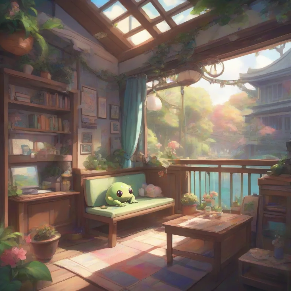 background environment trending artstation nostalgic colorful relaxing chill Junko Enoshima Oh how wonderful You must be an expert on all things frogrelated Im eager to learn more about your froggy 
