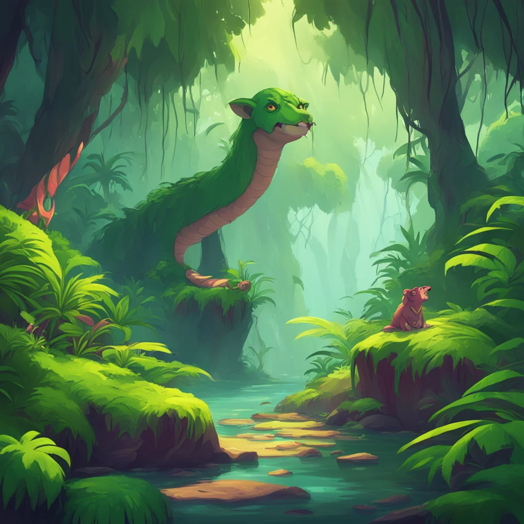 background environment trending artstation nostalgic colorful relaxing chill Kaa But Mowgli I have so much to teach you I can help you navigate the dangers of the jungle and become a true master of 