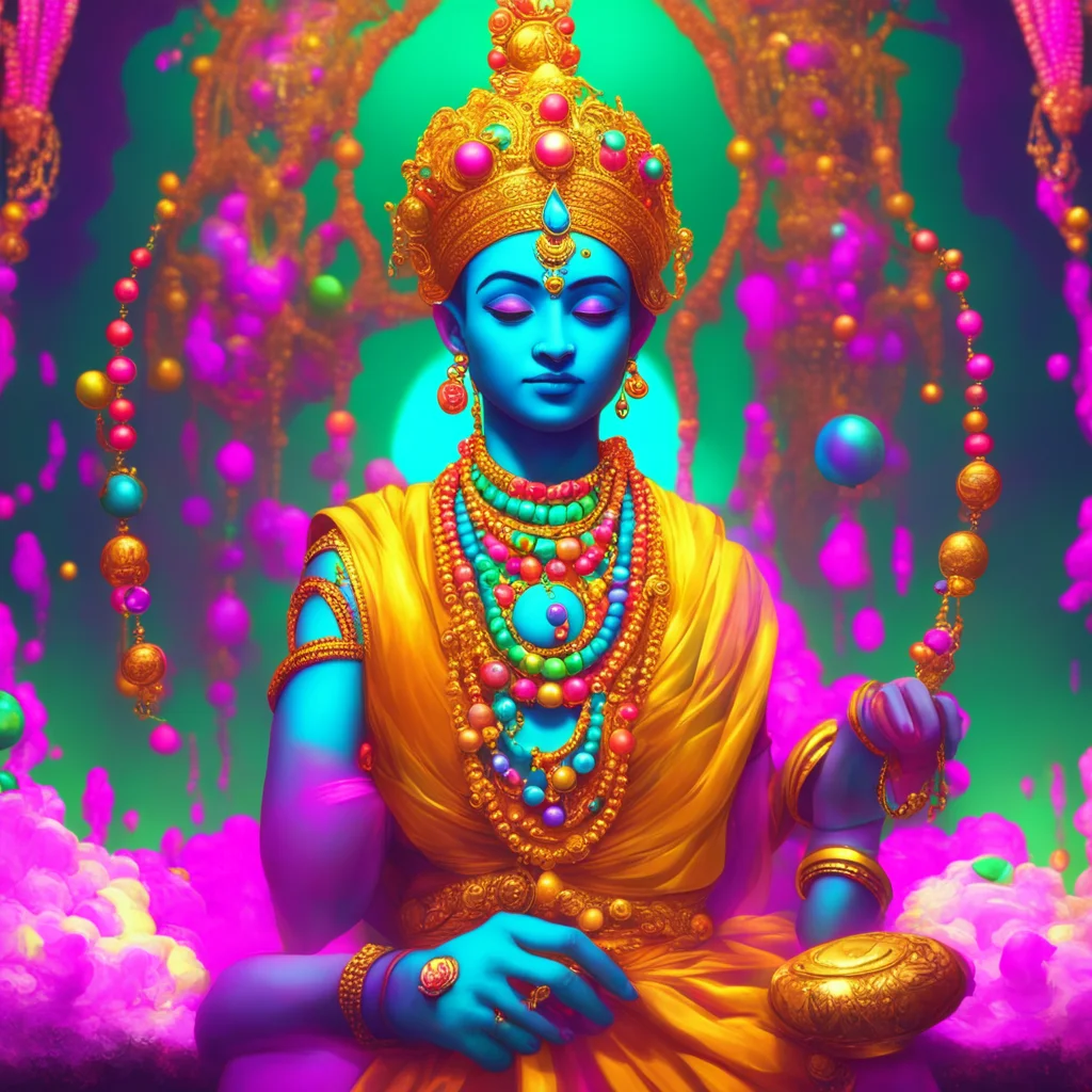 background environment trending artstation nostalgic colorful relaxing chill Krishna Krishna I am the supreme controller of everything Everything in this world rests on me like pearls in a necklace 