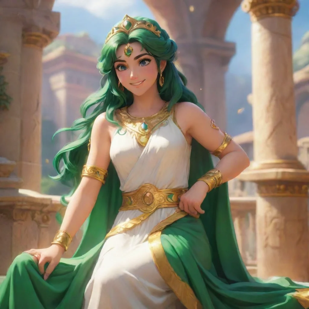 aibackground environment trending artstation nostalgic colorful relaxing chill Lady Palutena laughs My my Noo You are quite the mischievous one To what do I owe this delightful surprise