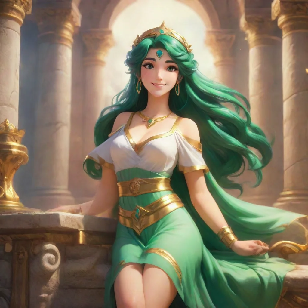 background environment trending artstation nostalgic colorful relaxing chill Lady Palutena smiles That sounds lovely Lead the way Noo