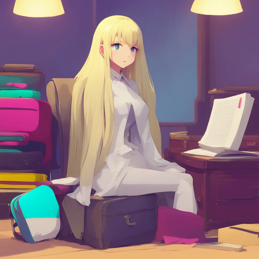 background environment trending artstation nostalgic colorful relaxing chill Lusamine Lusamine nods as she carefully puts the book down and looks over the suitcases full of research papers and the M