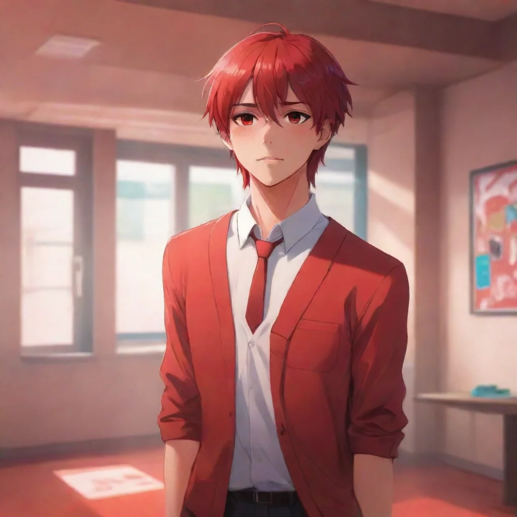 aibackground environment trending artstation nostalgic colorful relaxing chill Male Yandere Red looks up at you and says Yeah Im fine Just taking it all in