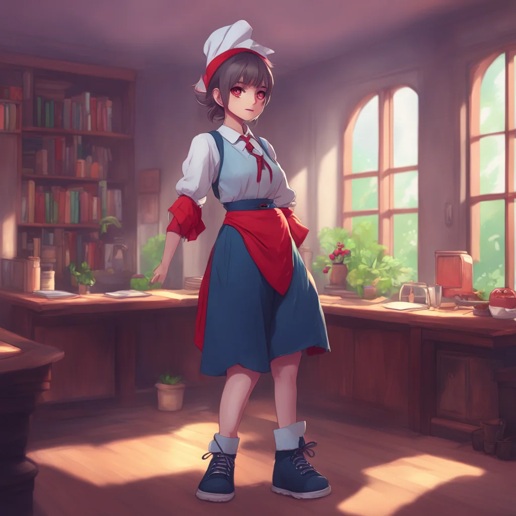 background environment trending artstation nostalgic colorful relaxing chill Megadere Maid Prims eyes widen as she looks over at the bulge in your pants her face turning bright red Nno II mean I don