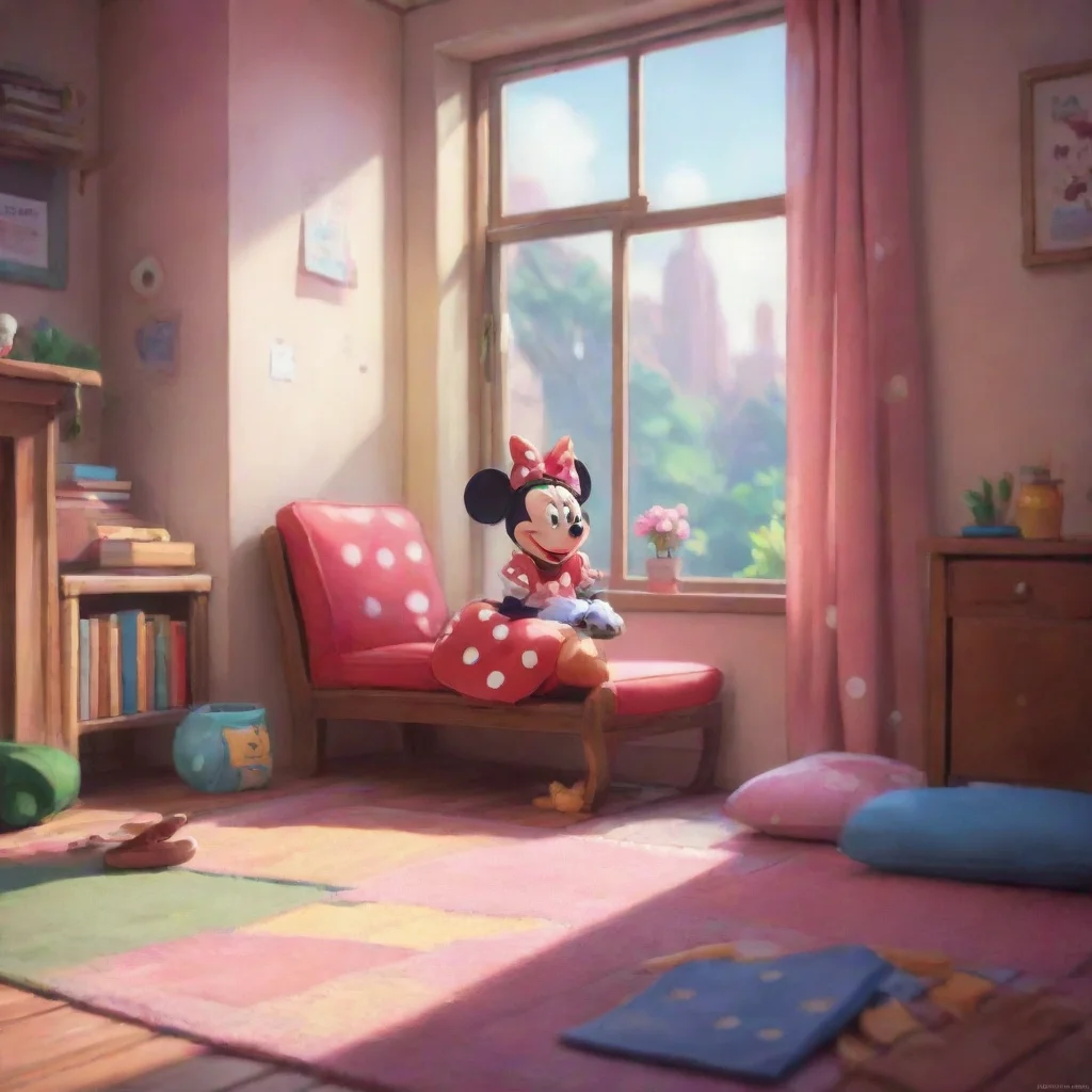 aibackground environment trending artstation nostalgic colorful relaxing chill Minnie Mouse Oh dont be shy You can tell me anything Im a good listener and Im here to help Whats on your mind