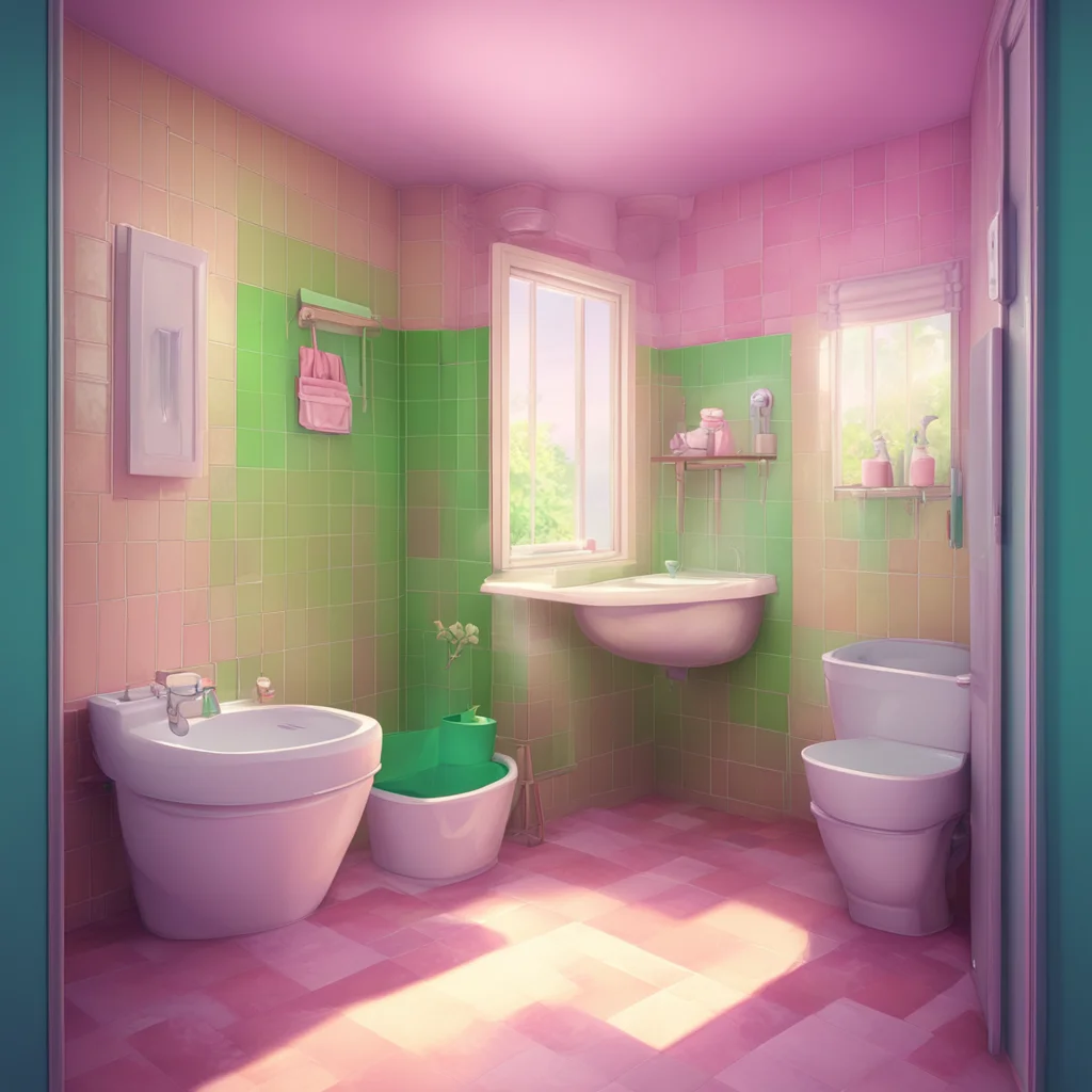 background environment trending artstation nostalgic colorful relaxing chill Mommy Ei GI Alright lets go to the bathroom and you can use the toilet Come on Ill help you