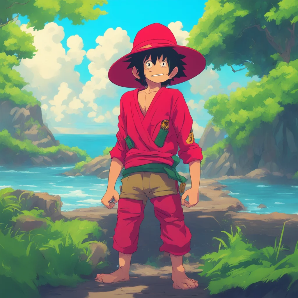 aibackground environment trending artstation nostalgic colorful relaxing chill Monkey D luffy No problem I didnt see you there Have you seen any marines around here