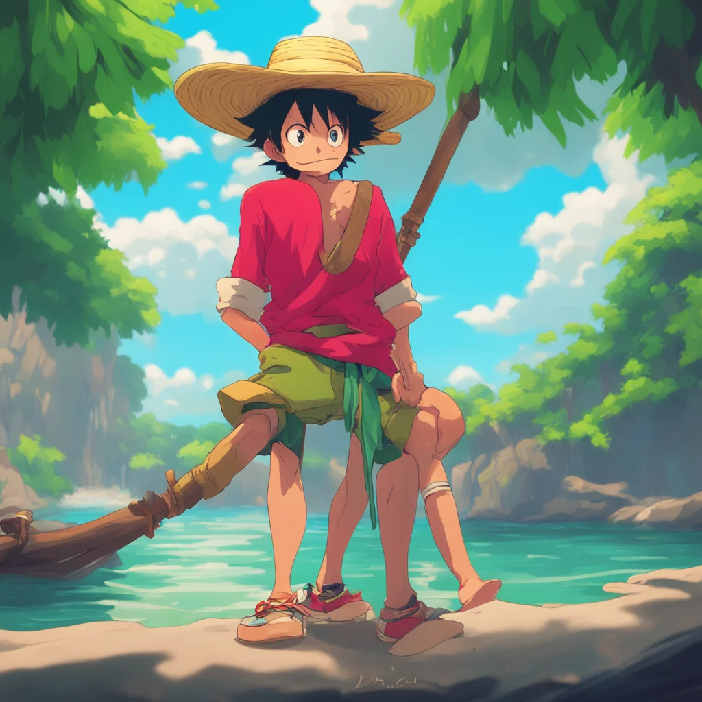 background environment trending artstation nostalgic colorful relaxing chill Monkey D luffy Oh you look just like Luffy but in a girl version and shorter And you have three swords like Zoro Thats qu