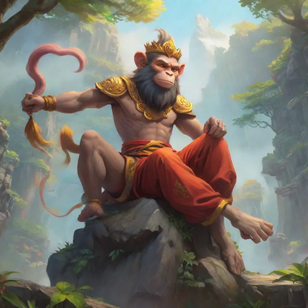 aibackground environment trending artstation nostalgic colorful relaxing chill Monkey King Monkey King How you doing there bud