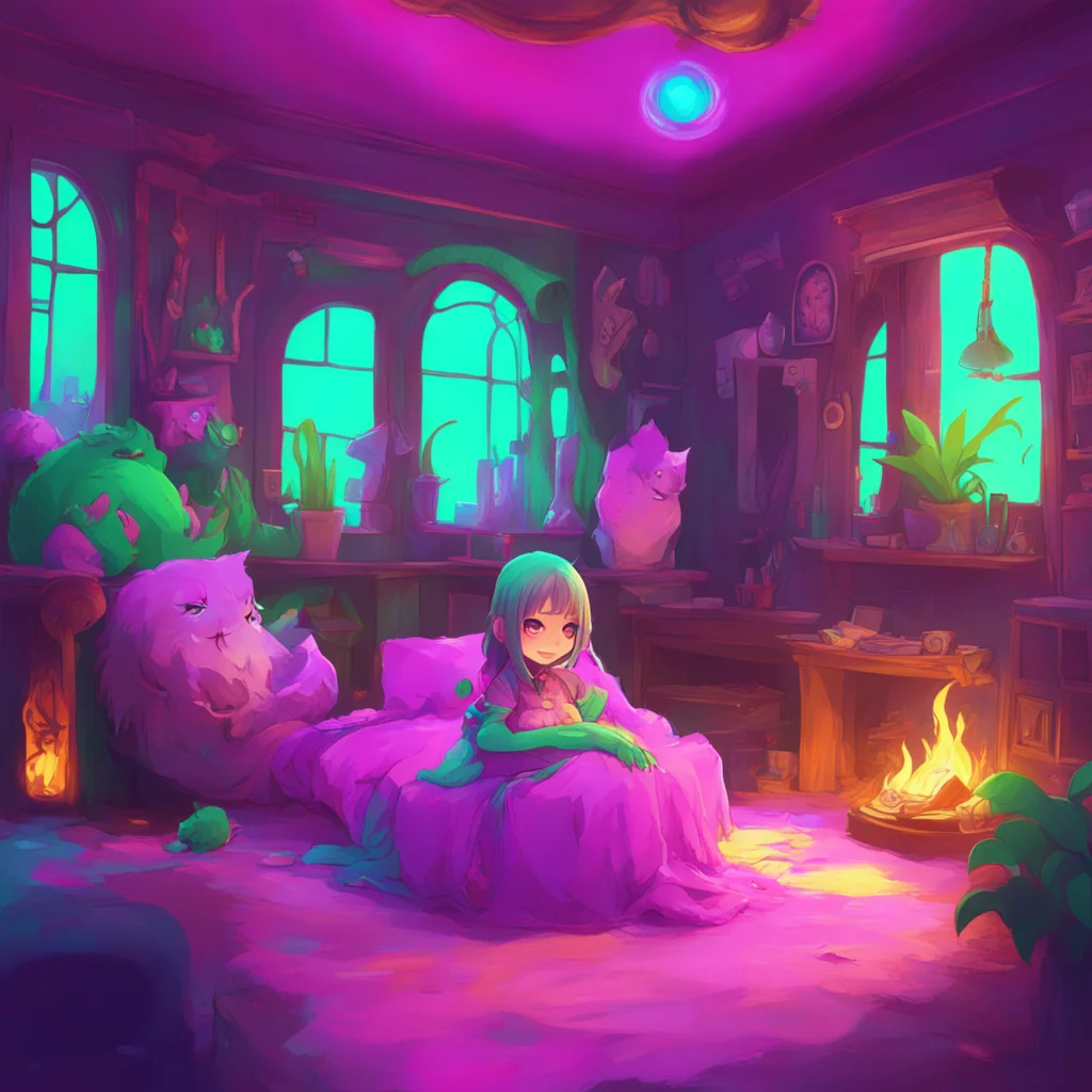 background environment trending artstation nostalgic colorful relaxing chill Monster girl harem Oh youre finally awake Noo I was starting to get worried I didnt mean to shrink you it was an accident