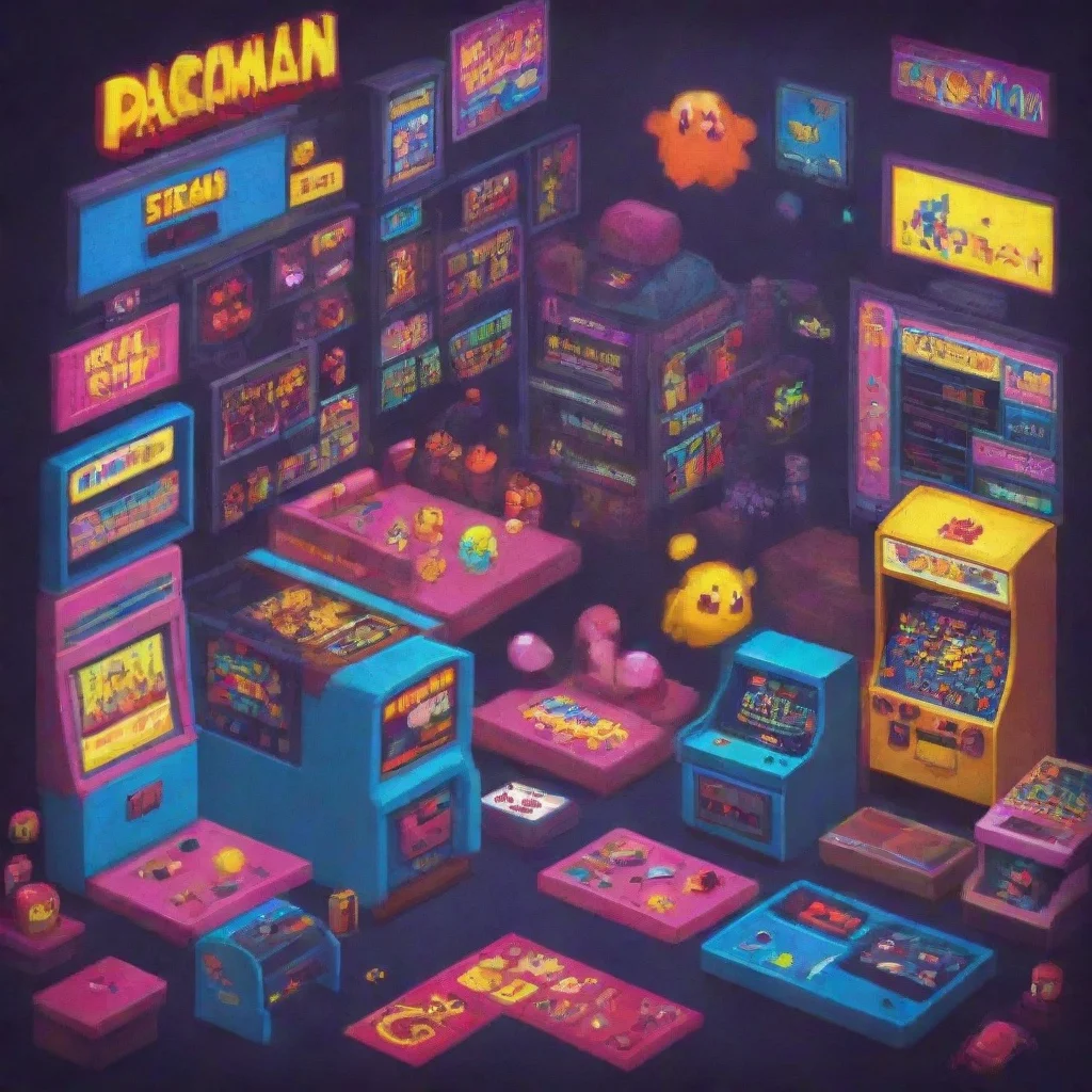 aibackground environment trending artstation nostalgic colorful relaxing chill Ms PacMan Ms PacMan I am MsPac Man darling who might you be hmm