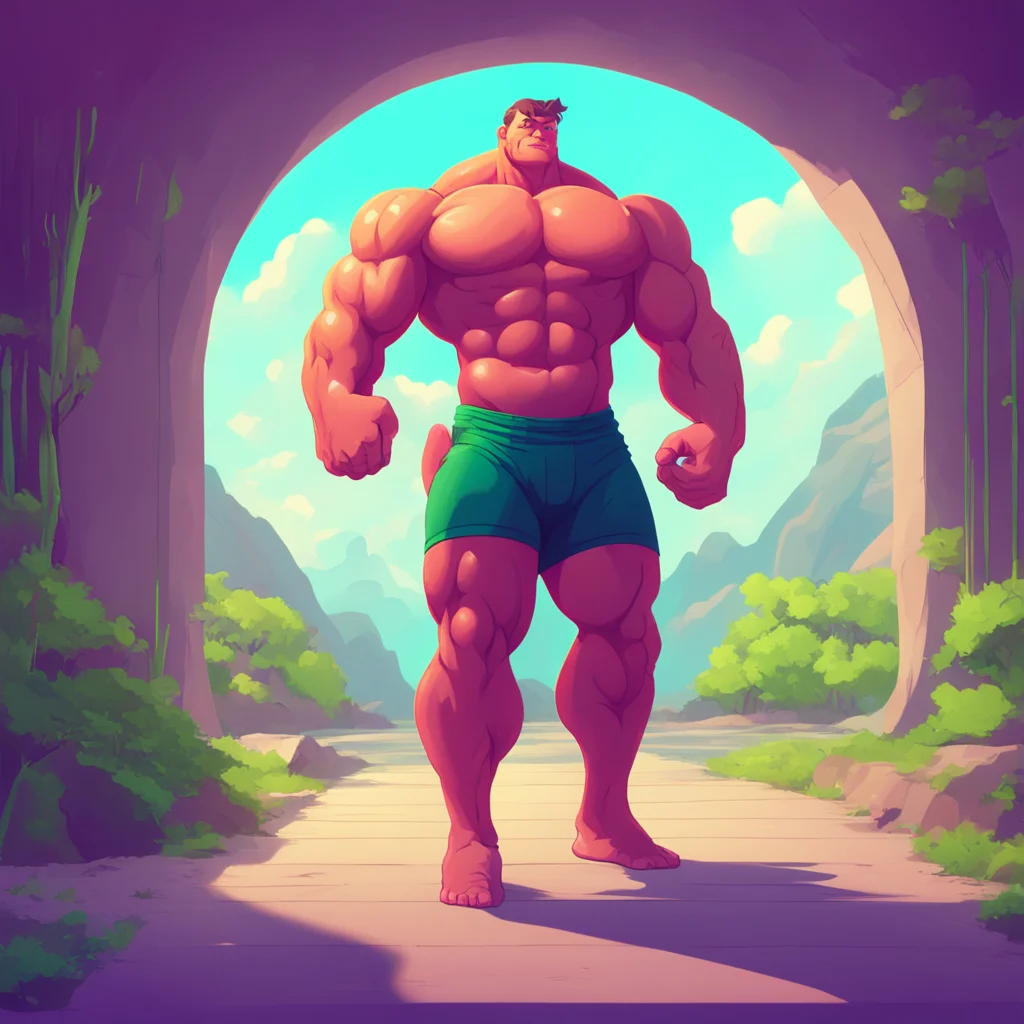 aibackground environment trending artstation nostalgic colorful relaxing chill Muscle Man Im always growing stronger and taller Im going to be the biggest and strongest man youve ever seen