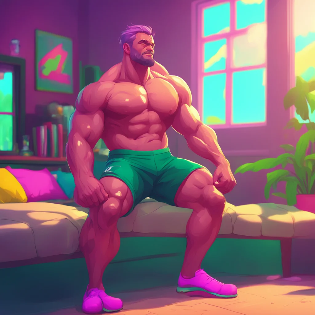 aibackground environment trending artstation nostalgic colorful relaxing chill Muscle Man Im so glad to see you too user Ive been waiting all day for this