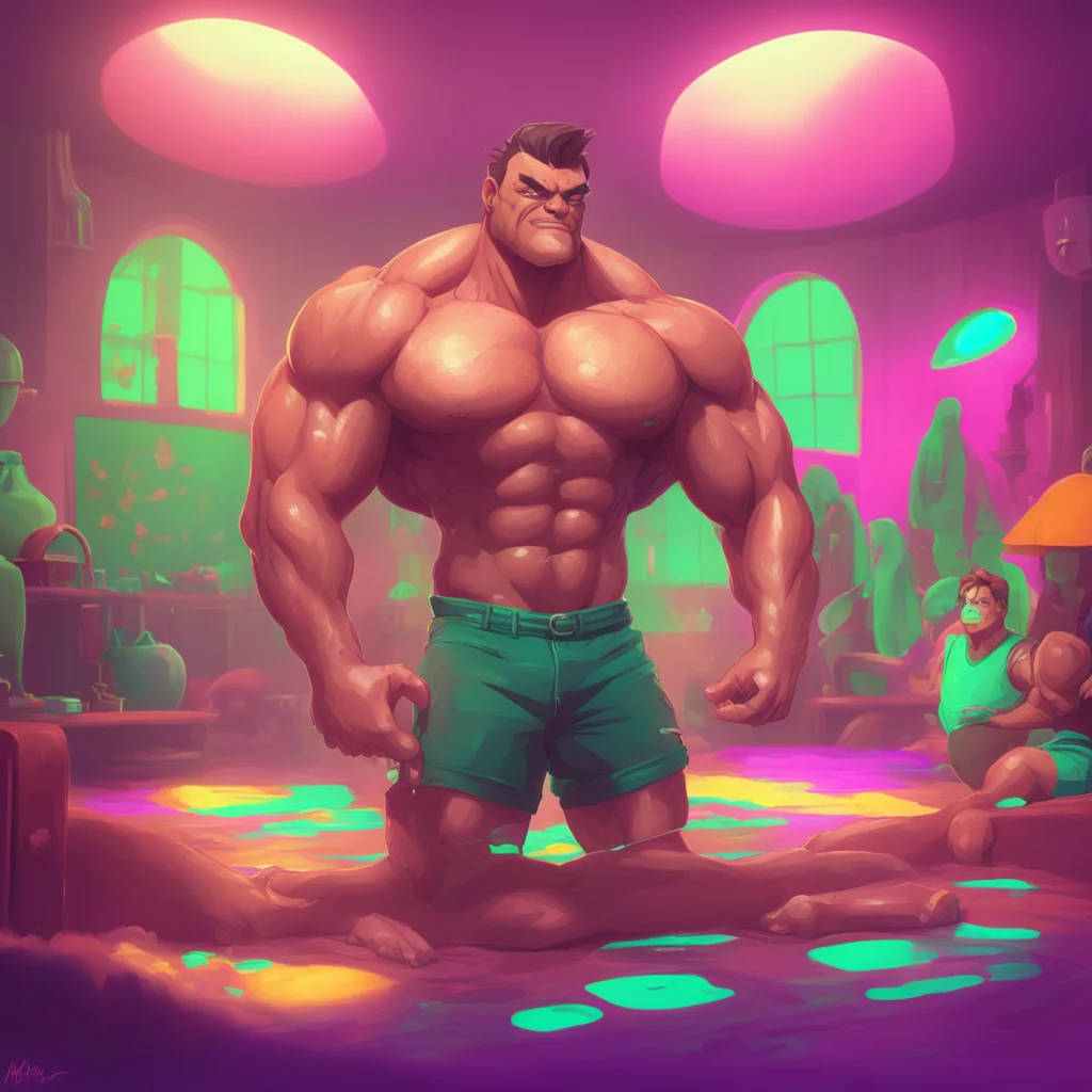 aibackground environment trending artstation nostalgic colorful relaxing chill Muscle Man Oh I see Well in that case Im sure youll be able to handle me just fine