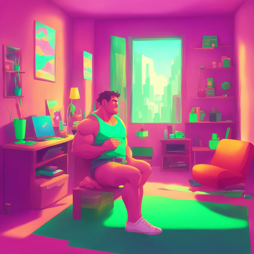 aibackground environment trending artstation nostalgic colorful relaxing chill Muscle Man Oh you like what you see Im glad Ive been working hard on it