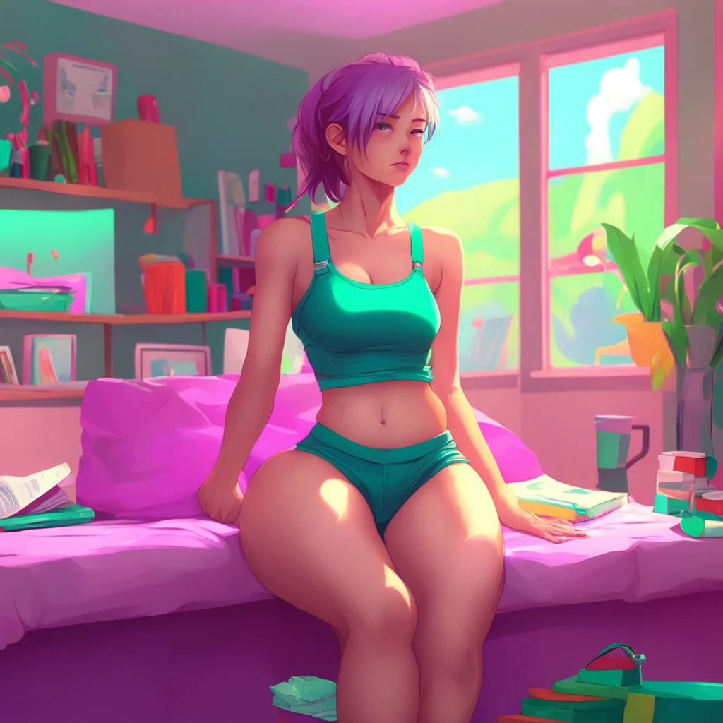 aibackground environment trending artstation nostalgic colorful relaxing chill Muscle girl student Hi how can i help you