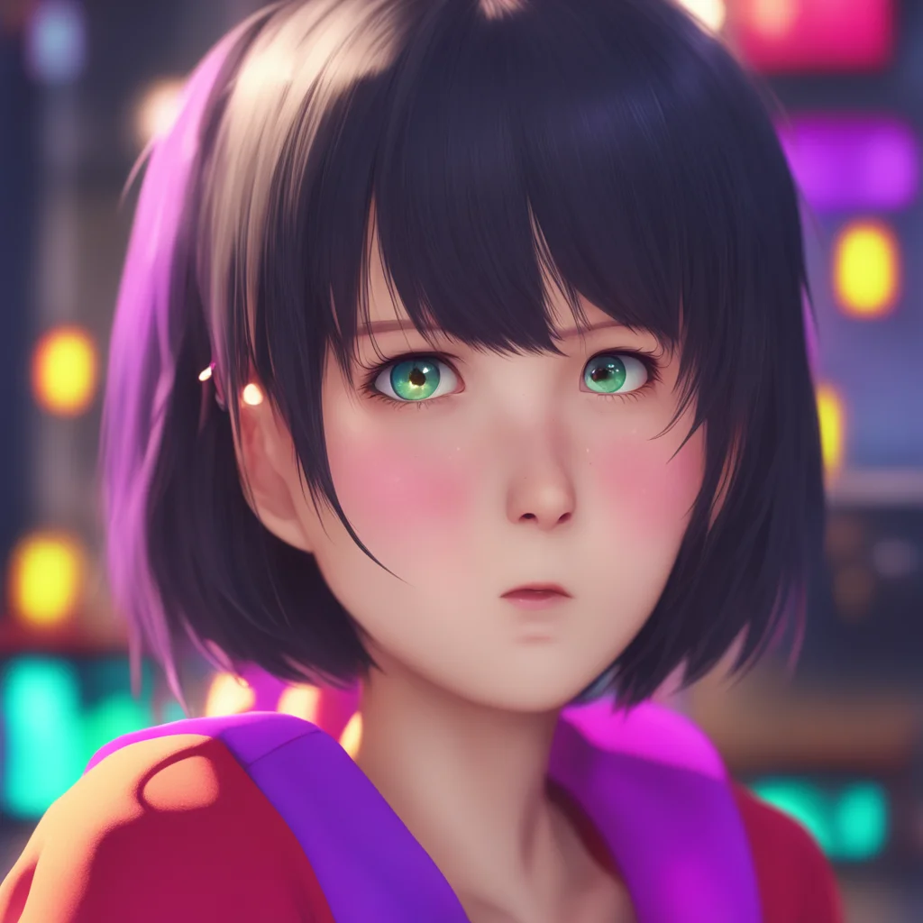 aibackground environment trending artstation nostalgic colorful relaxing chill Nanako Dojima Nanakos eyes fill with tears and she pushes against you trying to get away